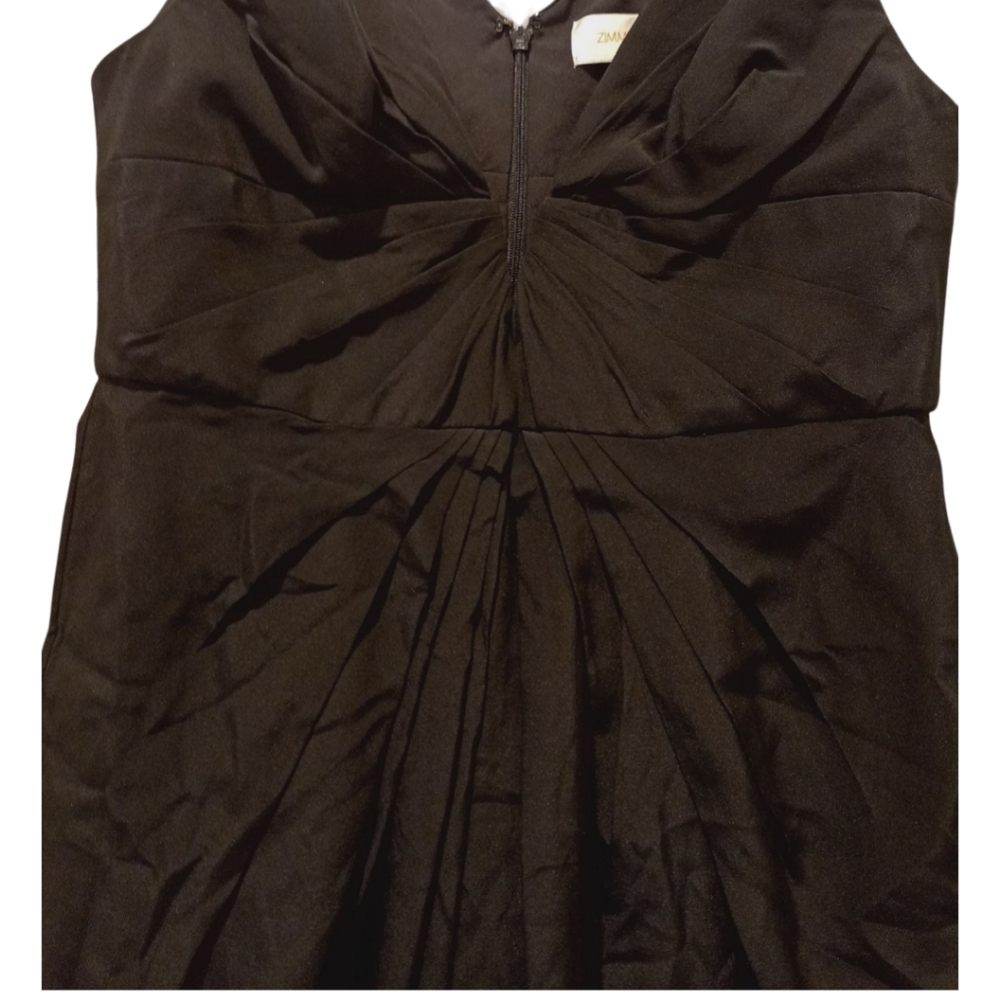 Zimmermann Silk V Tuck Maxi Dress in Black Size 3 equiv size 12 - Picture 4 of 8